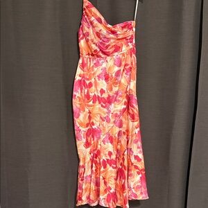 Floral Pink and Orange Women's Dress